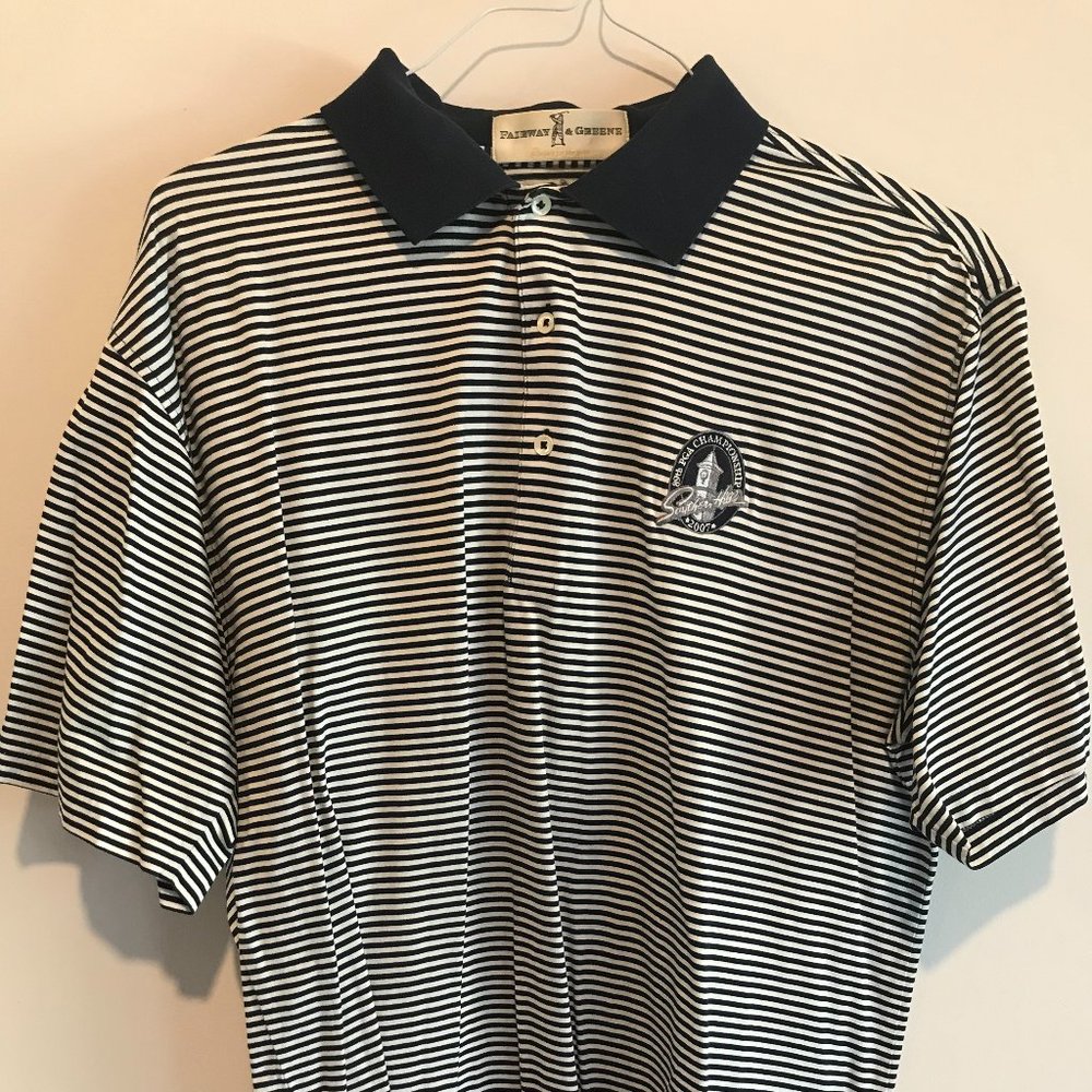 2007 PGA Championship Southern Hills logo Fairway & Greene golf polo medium blue